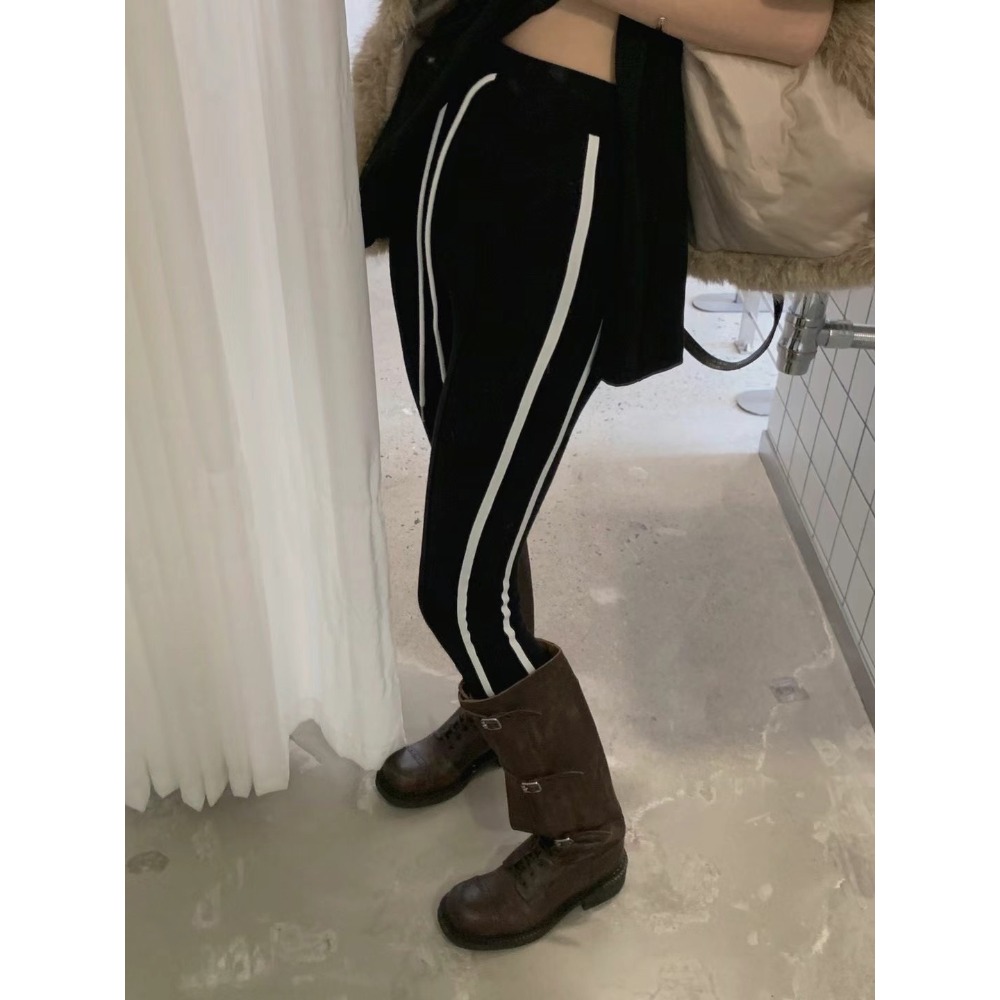 《HSS韓國代購》正韓 🇰🇷 東大門 抽繩條紋彈力內搭褲-規格圖9