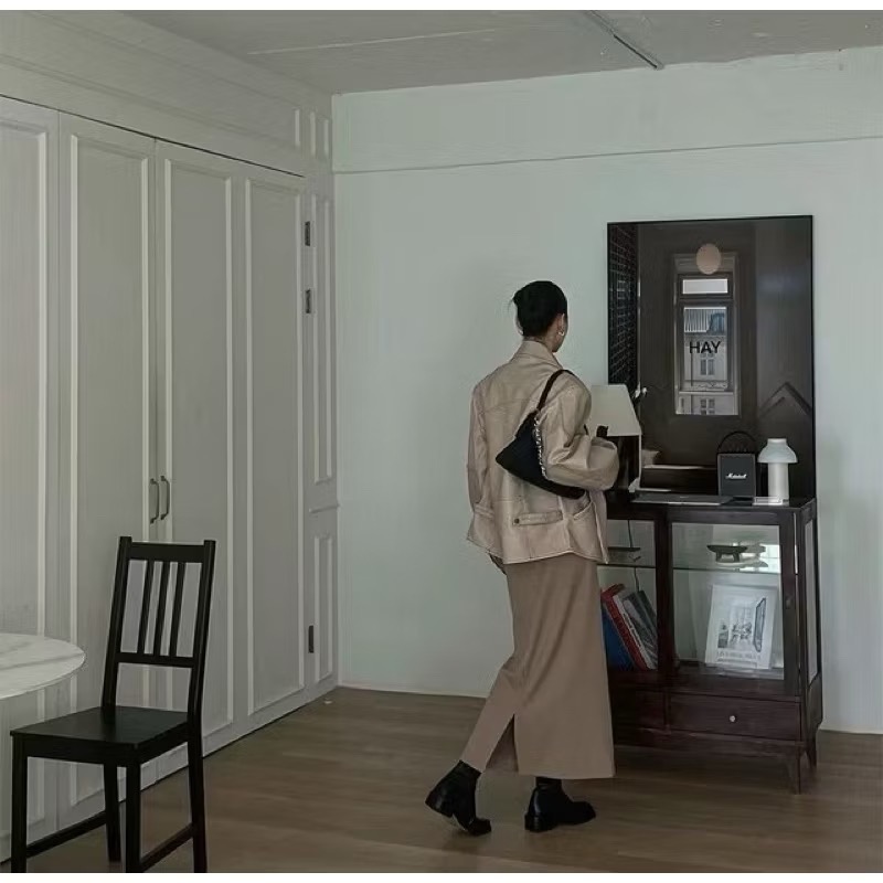 《HSS韓國代購》正韓 🇰🇷 東大門 洗舊古著感翻領皮夾克皮革長袖騎士外套-細節圖8