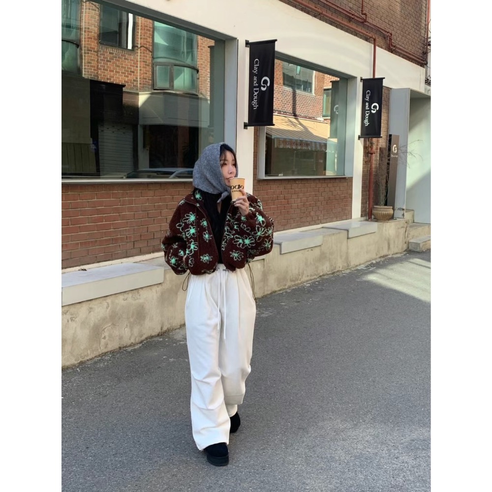 《HSS 韓國代購》正韓 🇰🇷 東大門  Revecite 鬆緊腰下立體折點抓皺直筒休閒褲棉褲-細節圖6