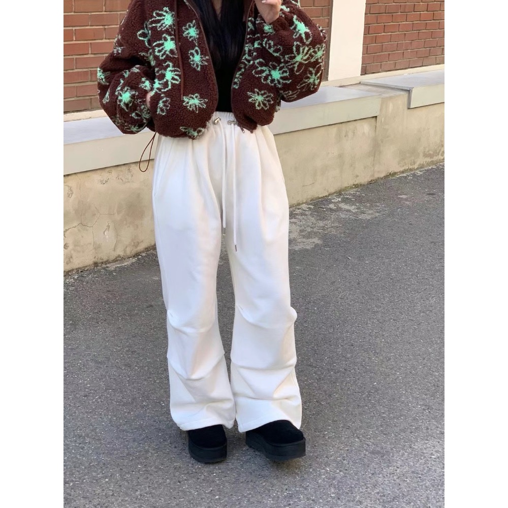 《HSS 韓國代購》正韓 🇰🇷 東大門  Revecite 鬆緊腰下立體折點抓皺直筒休閒褲棉褲-細節圖8