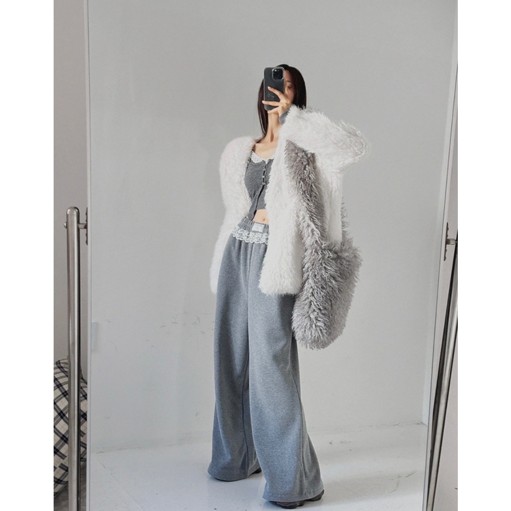 《HSS 韓國代購》正韓 🇰🇷 東大門 lagirl 蕾絲背心+針織小外套Set/鬆緊腰結蕾絲花邊休閒棉褲-細節圖5