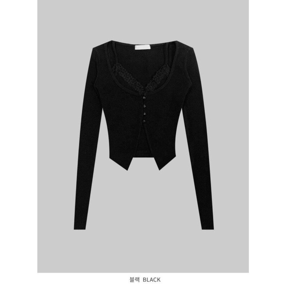 《HSS 韓國代購》正韓 🇰🇷 東大門 lagirl 蕾絲背心+針織小外套Set/鬆緊腰結蕾絲花邊休閒棉褲-規格圖10