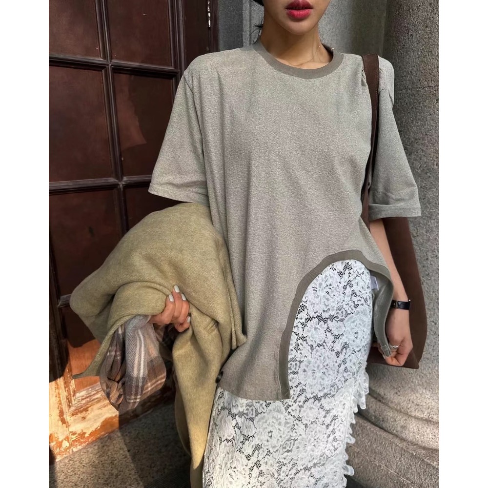 《HSS 韓國代購》正韓 🇰🇷 東大門 細肩下擺不規則荷葉蕾絲長洋裝-細節圖6