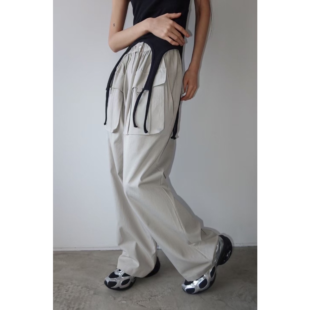 《HSS 韓國代購》正韓 🇰🇷 東大門  鬆緊腰口袋工裝褲-細節圖4