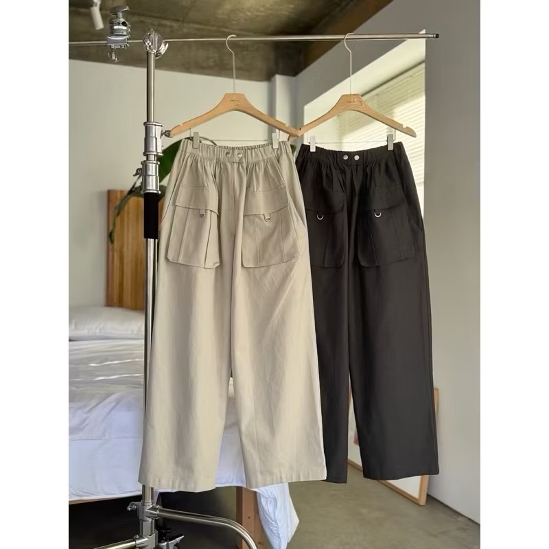 《HSS 韓國代購》正韓 🇰🇷 東大門  鬆緊腰口袋工裝褲-細節圖8