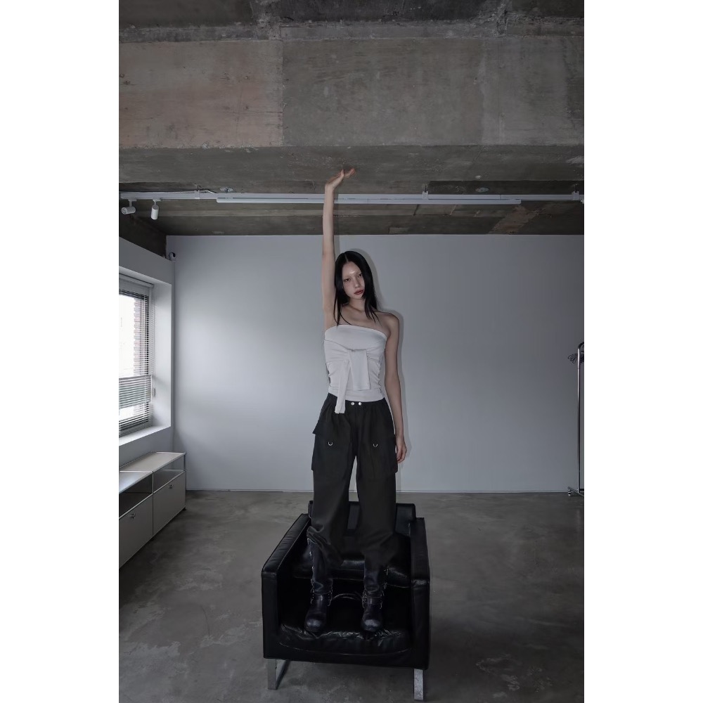 《HSS 韓國代購》正韓 🇰🇷 東大門  鬆緊腰口袋工裝褲-規格圖9