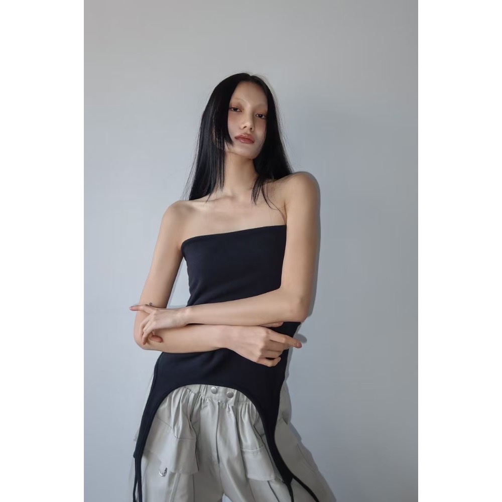 《HSS 韓國代購》正韓 🇰🇷 東大門  下擺造型吊帶平口背心-細節圖2