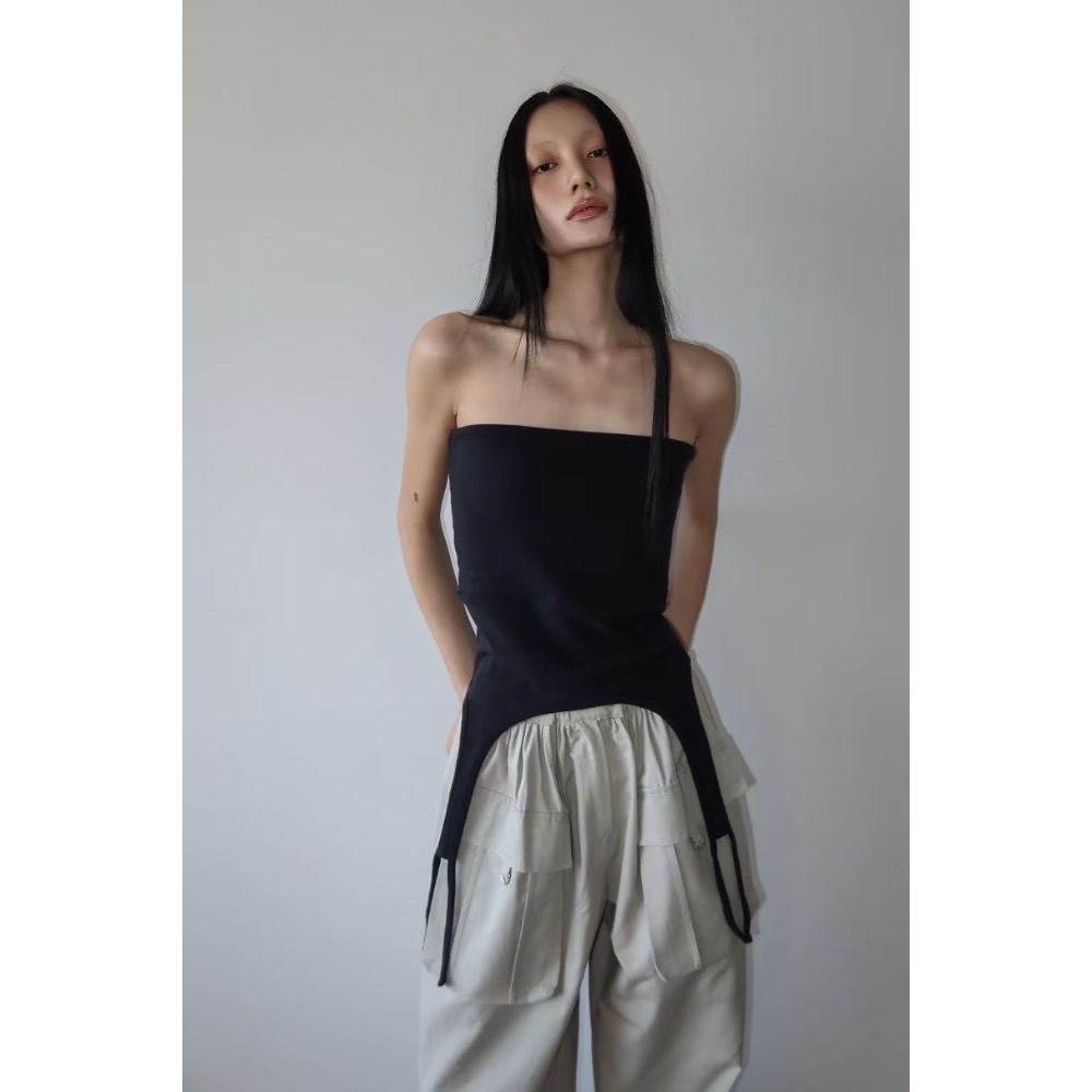 《HSS 韓國代購》正韓 🇰🇷 東大門  下擺造型吊帶平口背心-細節圖3