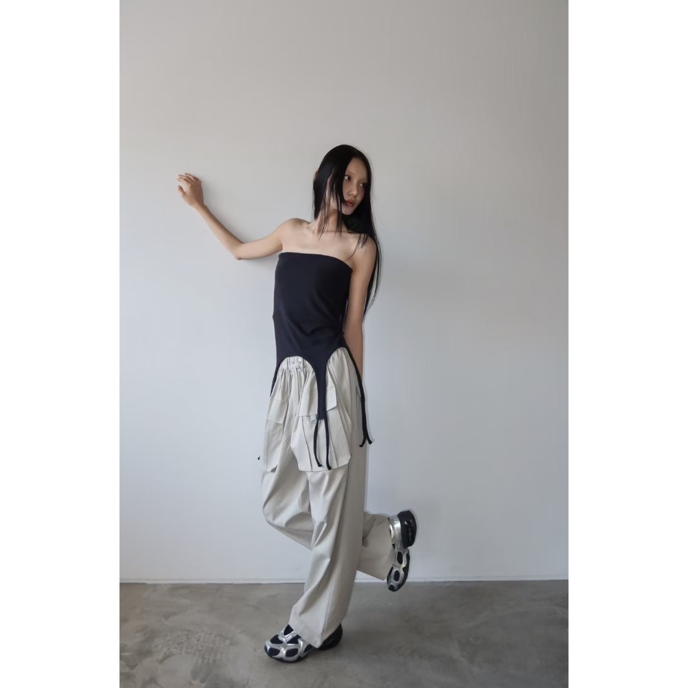 《HSS 韓國代購》正韓 🇰🇷 東大門  下擺造型吊帶平口背心-細節圖5