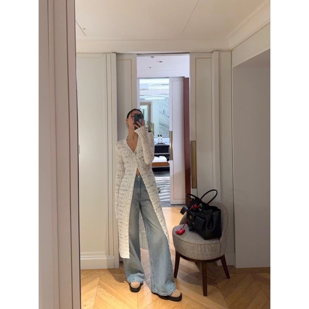 《HSS 韓國代購》正韓 🇰🇷 東大門   透視感前開叉V領設計感罩衫長版外套長袖上衣-細節圖4