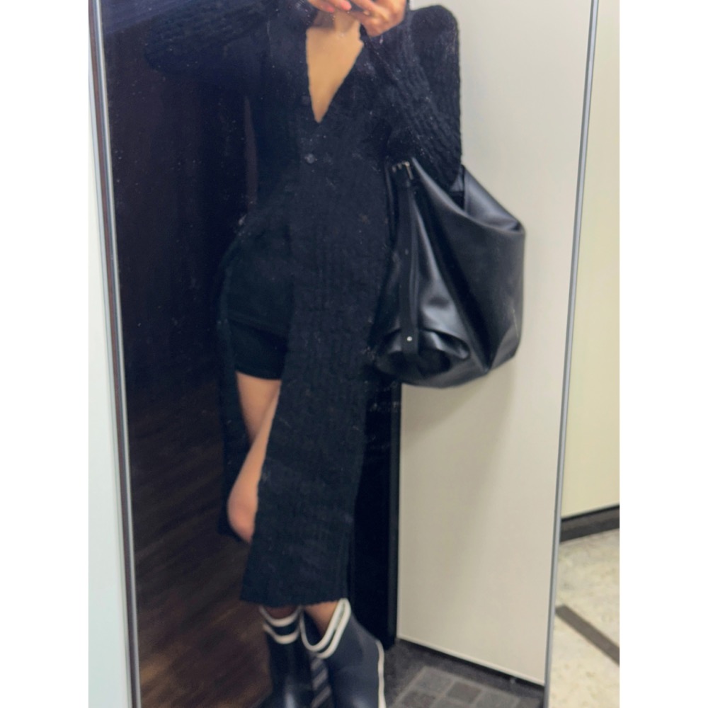 《HSS 韓國代購》正韓 🇰🇷 東大門   透視感前開叉V領設計感罩衫長版外套長袖上衣-細節圖9