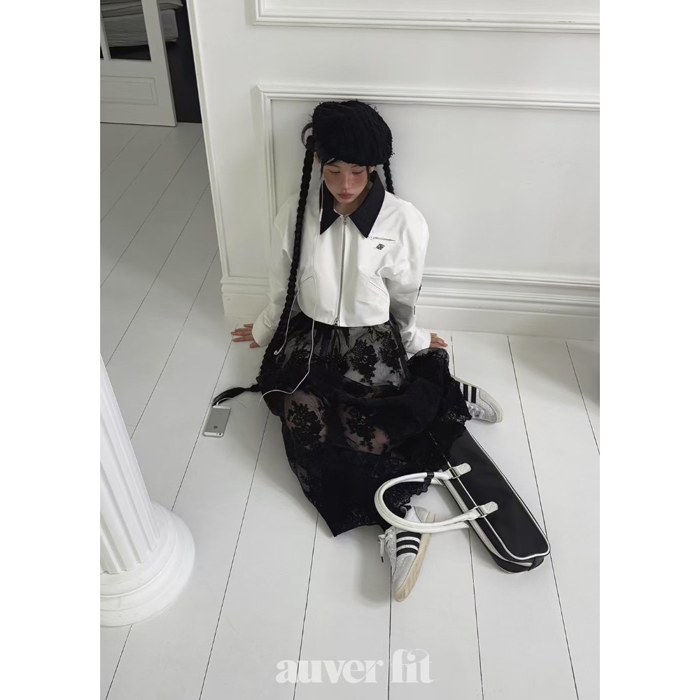 《HSS 韓國代購》正韓 🇰🇷 東大門 透視蕾絲鬆緊腰長裙-細節圖4