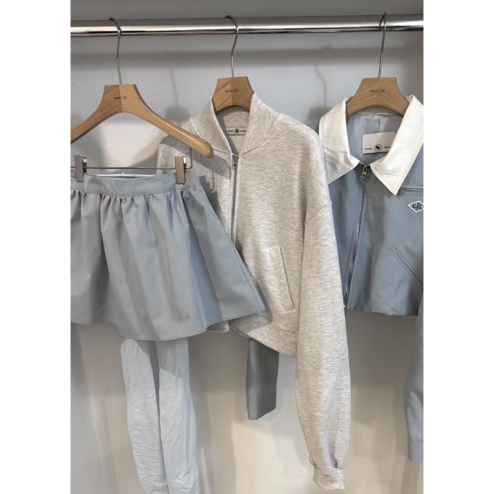 《HSS 韓國代購》正韓 🇰🇷 東大門 翻領拼色短版外套/高腰小蓬裙套裝（內有安全褲）-細節圖7