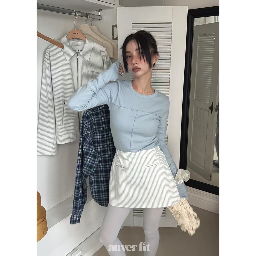 《HSS 韓國代購》正韓 🇰🇷 東大門 - 木耳鬚邊純色早春百搭長袖上衣-細節圖7