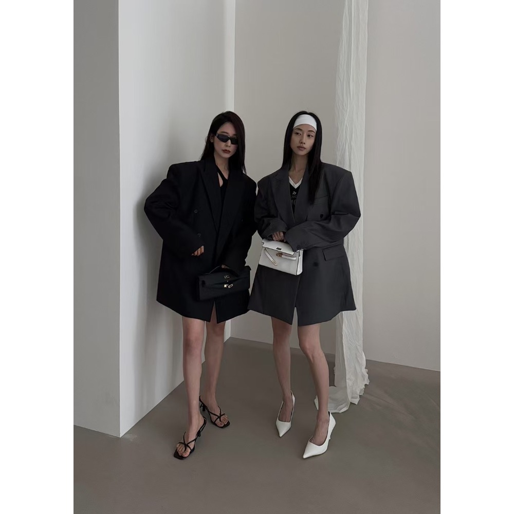 《HSS 韓國代購》正韓 🇰🇷 東大門  SOMERZ 廓形長版西裝外套-細節圖5