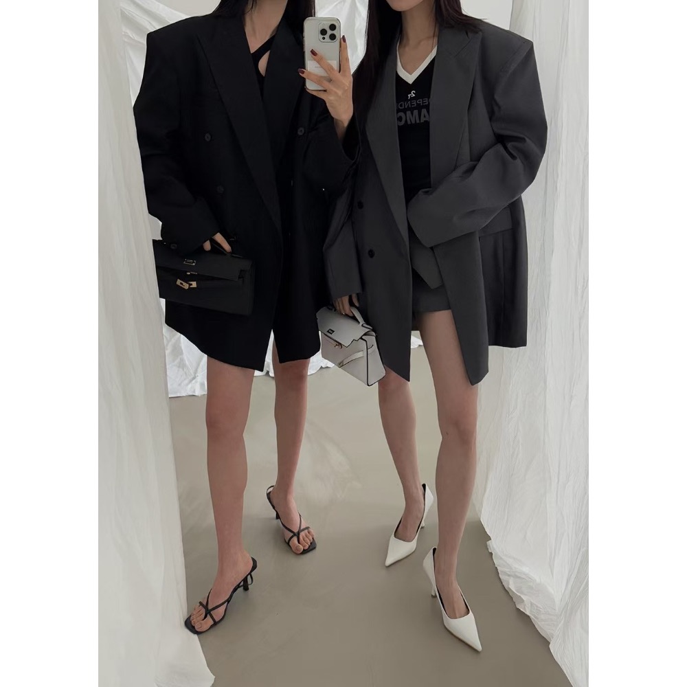 《HSS 韓國代購》正韓 🇰🇷 東大門  SOMERZ 廓形長版西裝外套-細節圖6