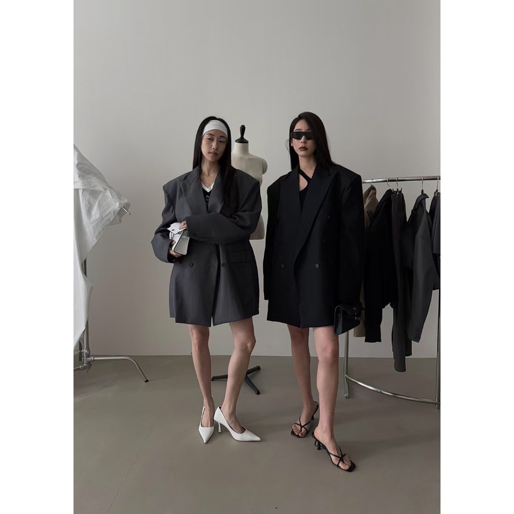 《HSS 韓國代購》正韓 🇰🇷 東大門  SOMERZ 廓形長版西裝外套-細節圖7