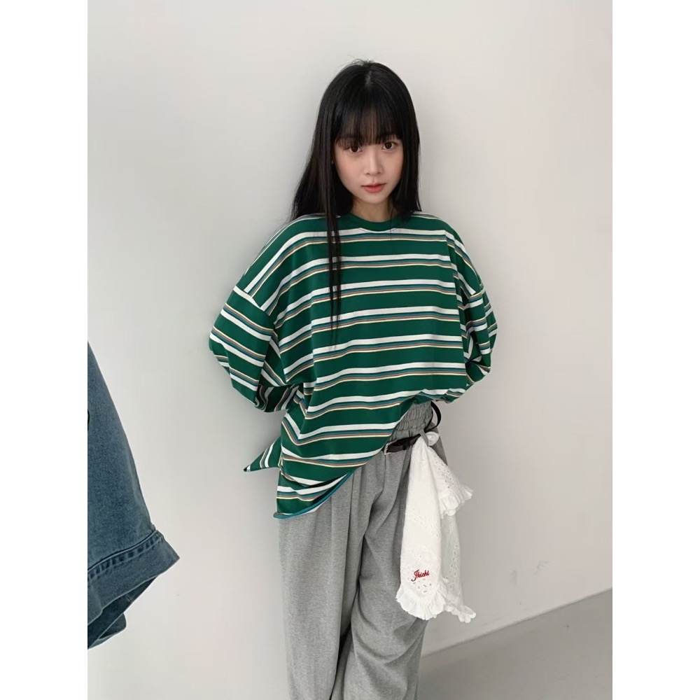 《HSS 韓國代購》正韓 🇰🇷 東大門 鬆緊腰（附腰帶）Y2K女孩鬆垮休閒棉褲 寬褲-細節圖2