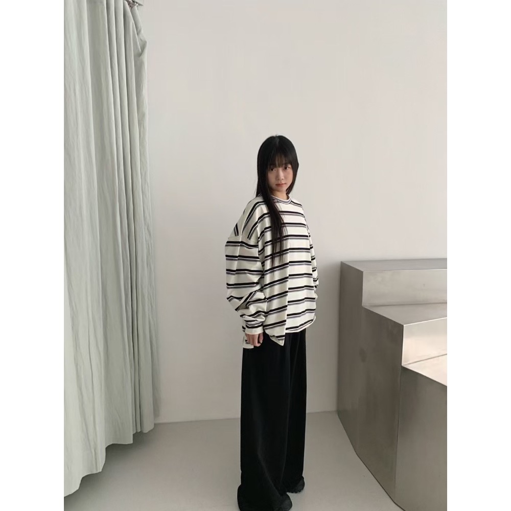 《HSS 韓國代購》正韓 🇰🇷 東大門 鬆緊腰（附腰帶）Y2K女孩鬆垮休閒棉褲 寬褲-細節圖4