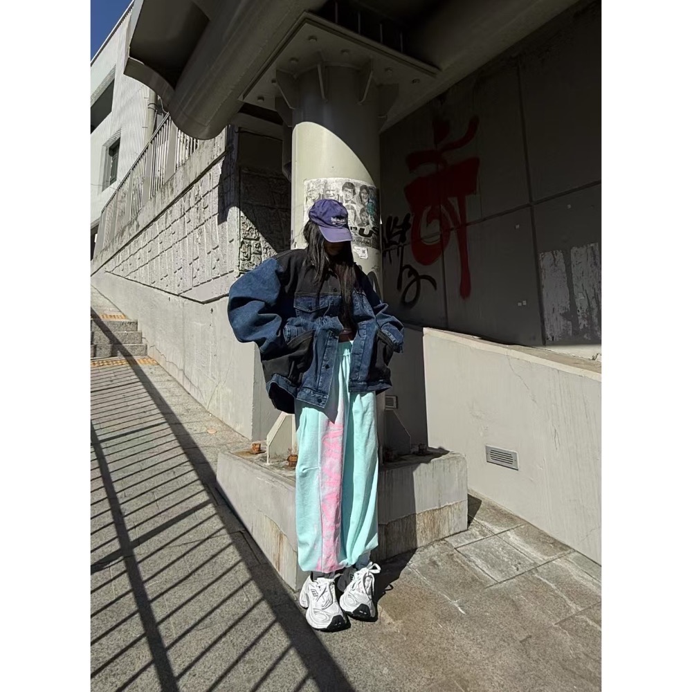 《HSS 韓國代購》正韓 🇰🇷 東大門  塗鴉街頭甜辣女孩鬆緊休閒棉褲（有抽繩）-細節圖8