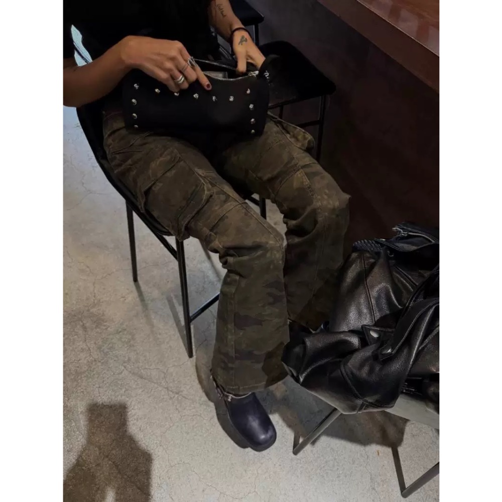 《HSS 韓國代購》正韓 🇰🇷 東大門 迷彩微喇叭工裝褲-細節圖3