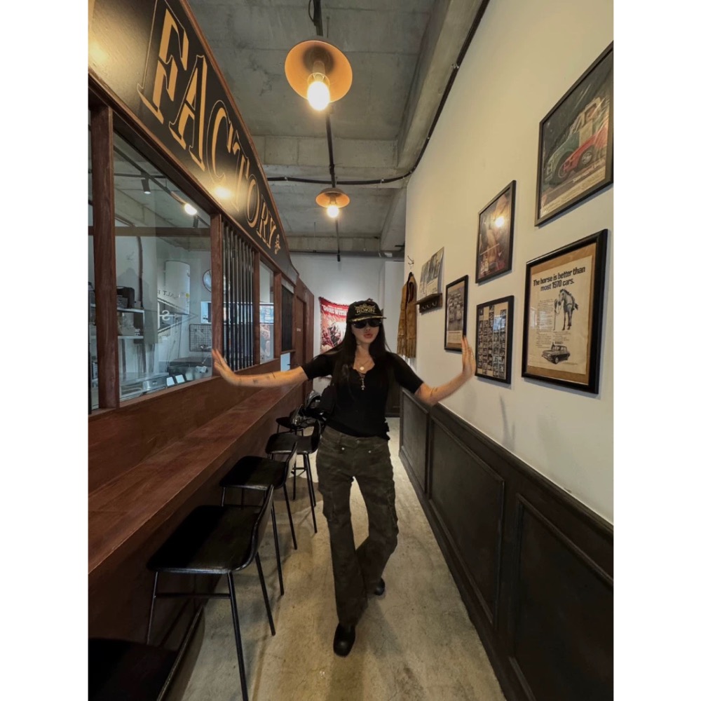 《HSS 韓國代購》正韓 🇰🇷 東大門 迷彩微喇叭工裝褲-細節圖7