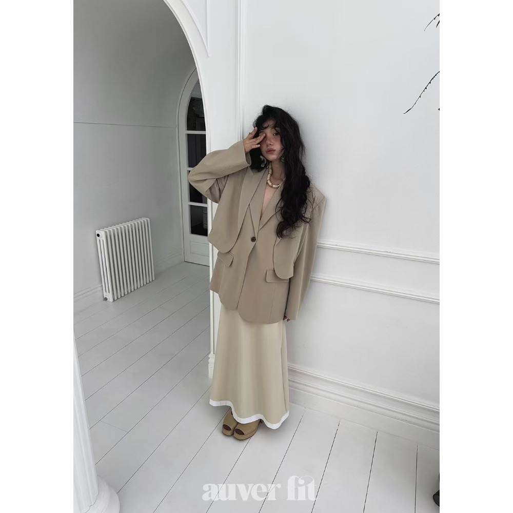 《HSS 韓國代購》正韓 🇰🇷 東大門 短版側縮口西裝外套/西裝式背心外套-細節圖4