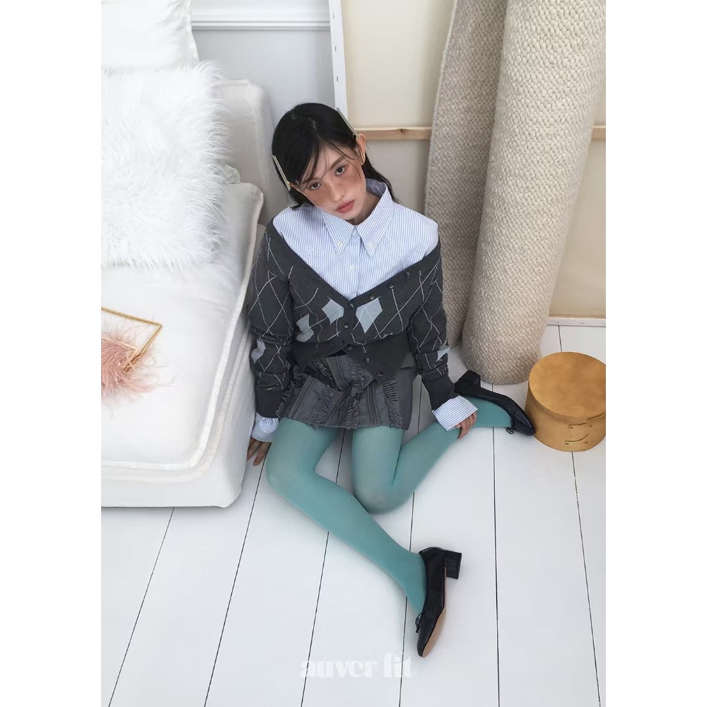 《HSS 韓國代購》正韓 🇰🇷 東大門   學院風針織露肩大V領開襟衫-細節圖9