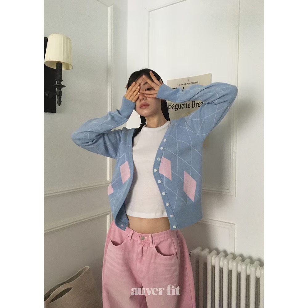 《HSS 韓國代購》正韓 🇰🇷 東大門   學院風針織露肩大V領開襟衫-規格圖9