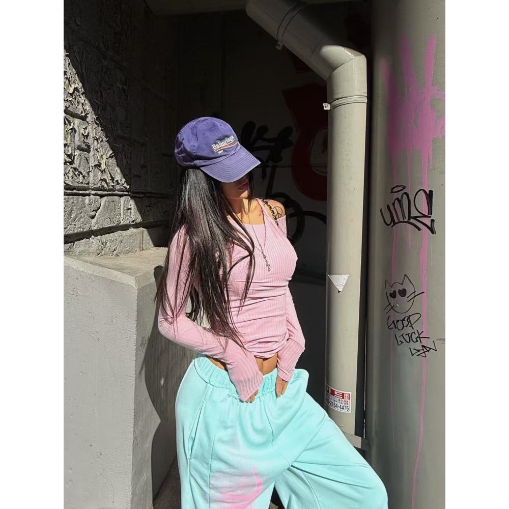 《HSS 韓國代購》正韓 🇰🇷 東大門 早春新款坑條針織造型露肩長袖上衣-細節圖5