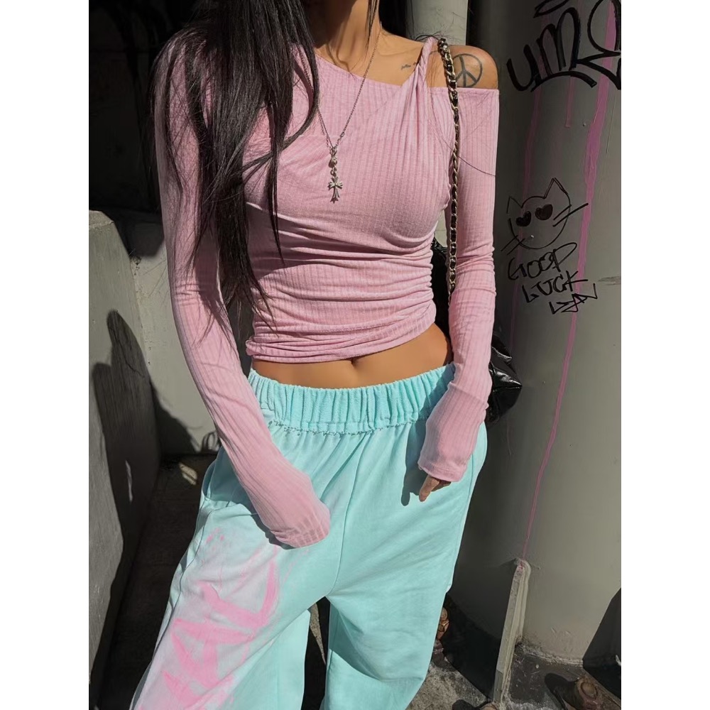 《HSS 韓國代購》正韓 🇰🇷 東大門 早春新款坑條針織造型露肩長袖上衣-規格圖9