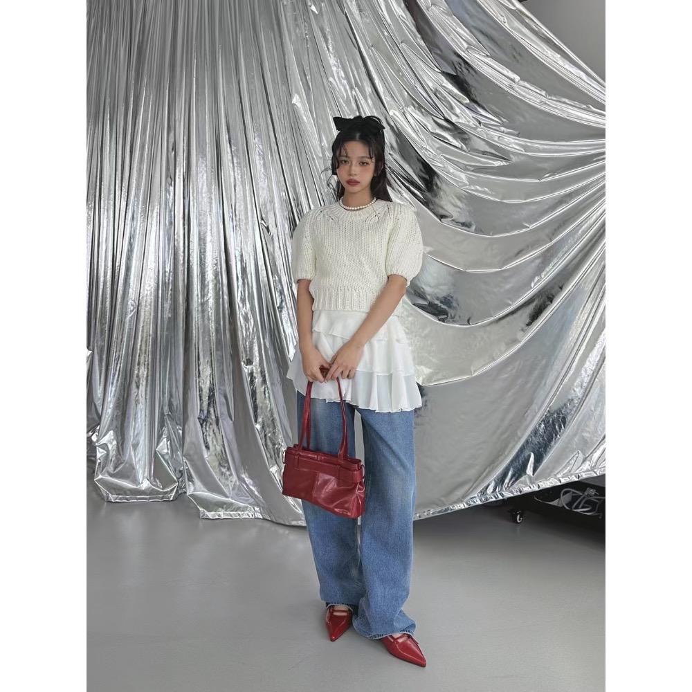 《HSS 韓國代購》正韓 🇰🇷 東大門 細肩雙層荷葉下擺連身裙-細節圖4