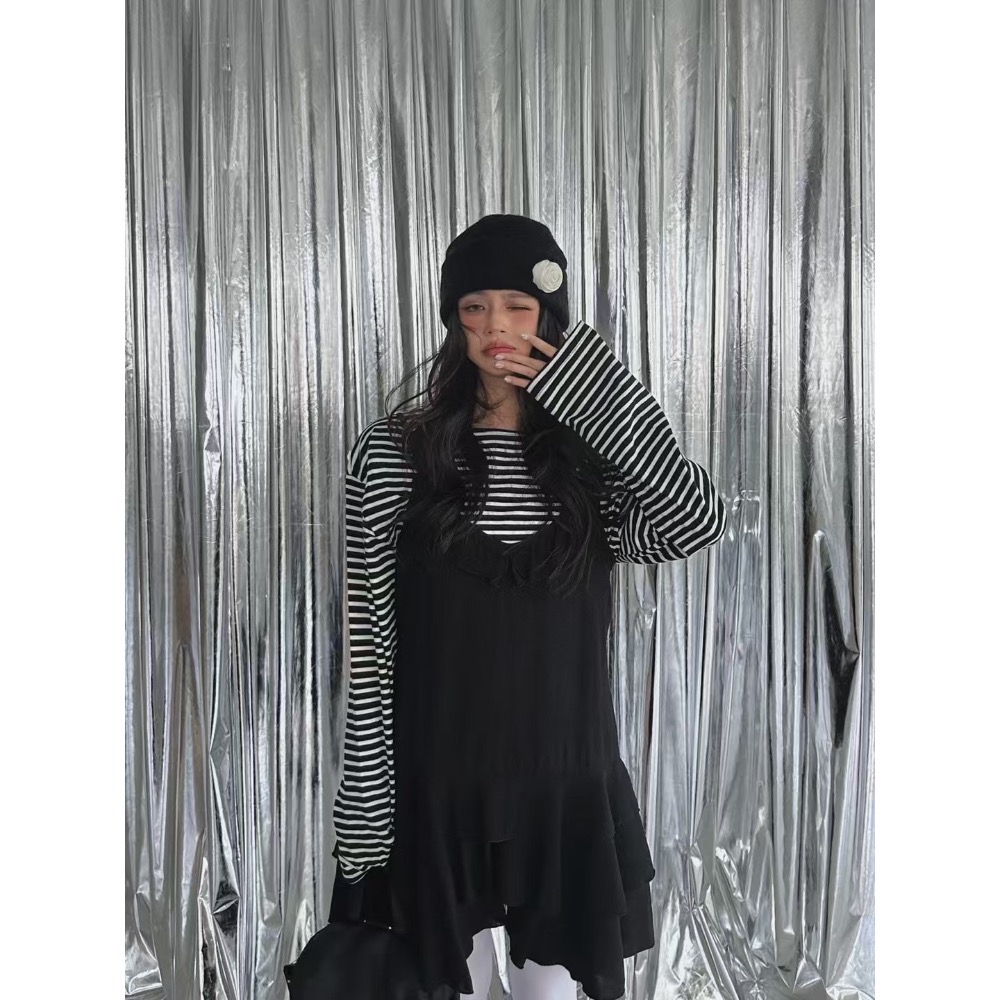 《HSS 韓國代購》正韓 🇰🇷 東大門 細肩雙層荷葉下擺連身裙-細節圖8