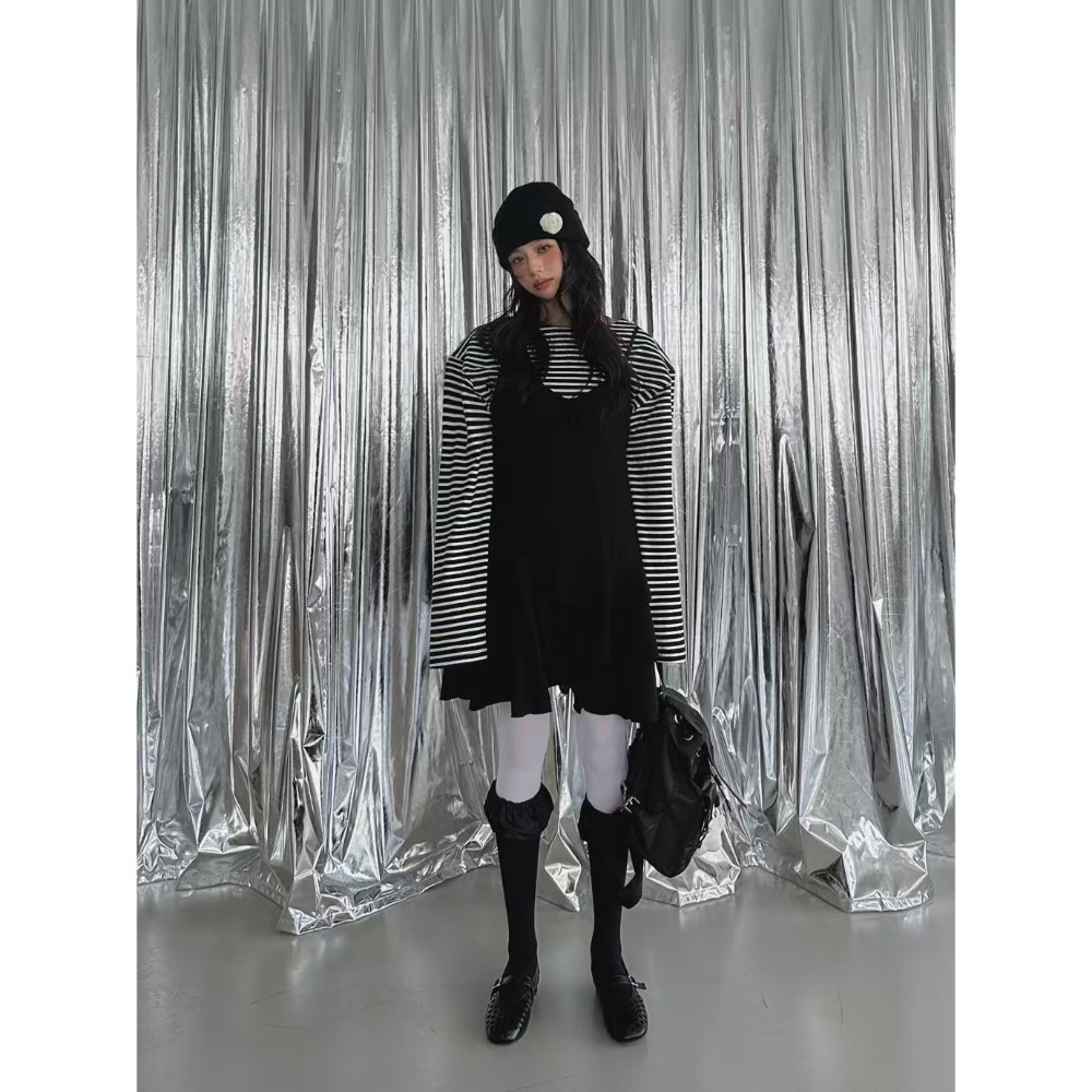 《HSS 韓國代購》正韓 🇰🇷 東大門 細肩雙層荷葉下擺連身裙-細節圖9