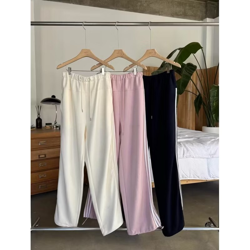 《HSS 韓國代購》正韓 🇰🇷 東大門  側白邊斜條設計耶修身下抽繩縮口休閒棉褲-細節圖10