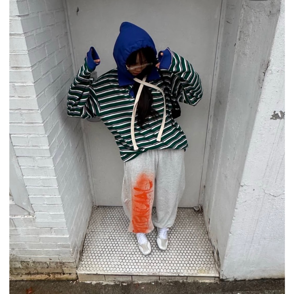 《HSS 韓國代購》正韓 🇰🇷 東大門 連帽老爹Polo條紋衫 復古古著風-細節圖4