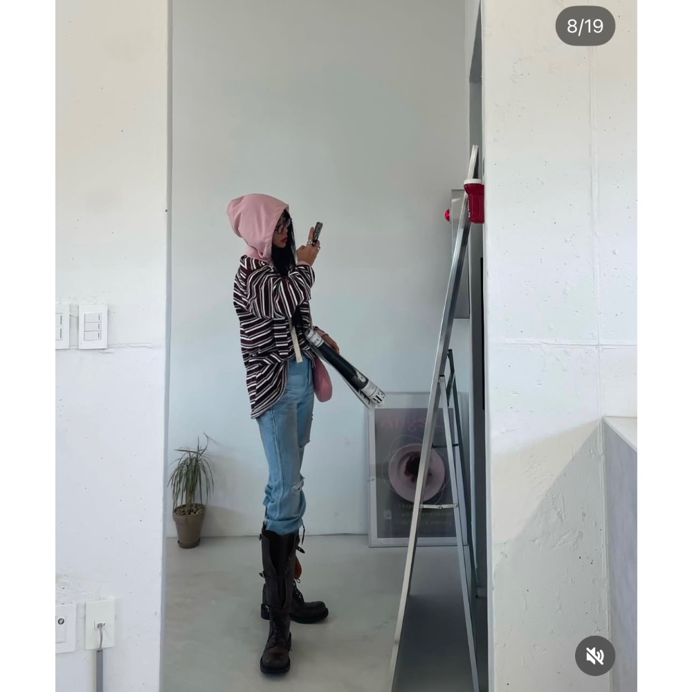 《HSS 韓國代購》正韓 🇰🇷 東大門 連帽老爹Polo條紋衫 復古古著風-細節圖7