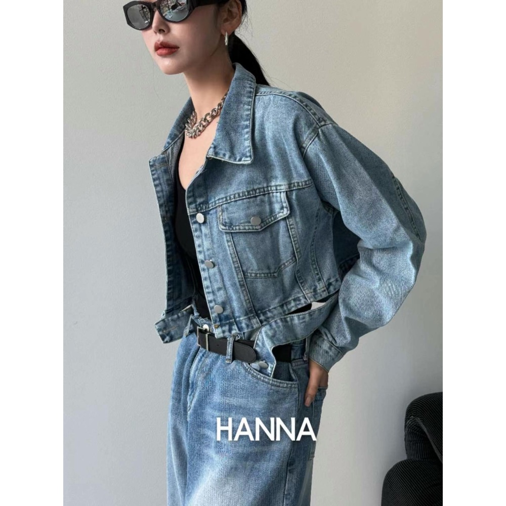 《HSS 韓國代購》正韓 🇰🇷 東大門 挖背純色黑白極簡背心（有罩杯）/高腰束腰牛仔寬褲（附腰帶）-細節圖6