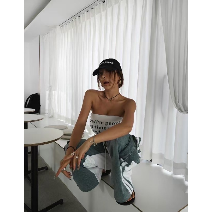 《HSS 韓國代購》正韓 🇰🇷 東大門 雙色拼色鬆緊腰側口袋牛仔工裝褲-細節圖4