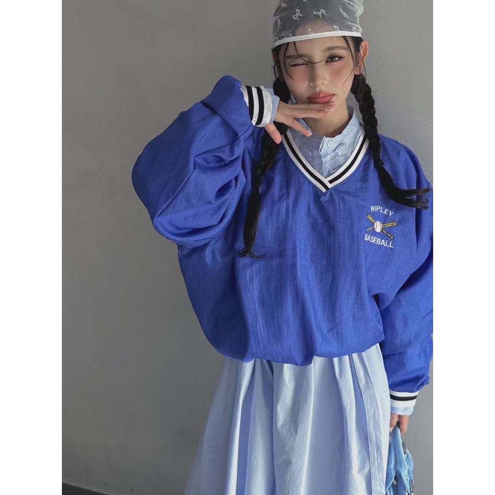 《HSS 韓國代購》正韓 🇰🇷 東大門 美式復古大學T寬鬆長版上衣-細節圖6