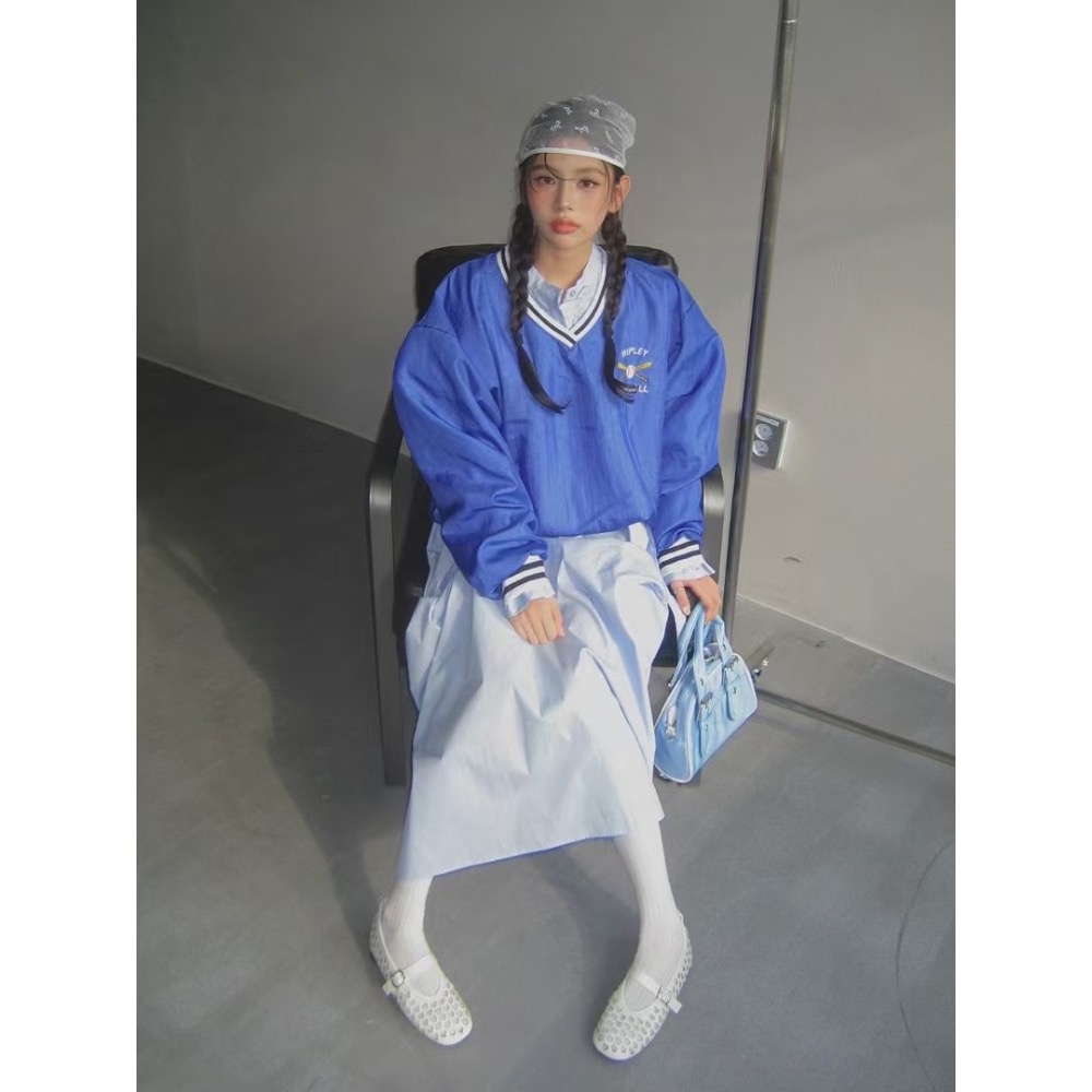 《HSS 韓國代購》正韓 🇰🇷 東大門 美式復古大學T寬鬆長版上衣-規格圖8