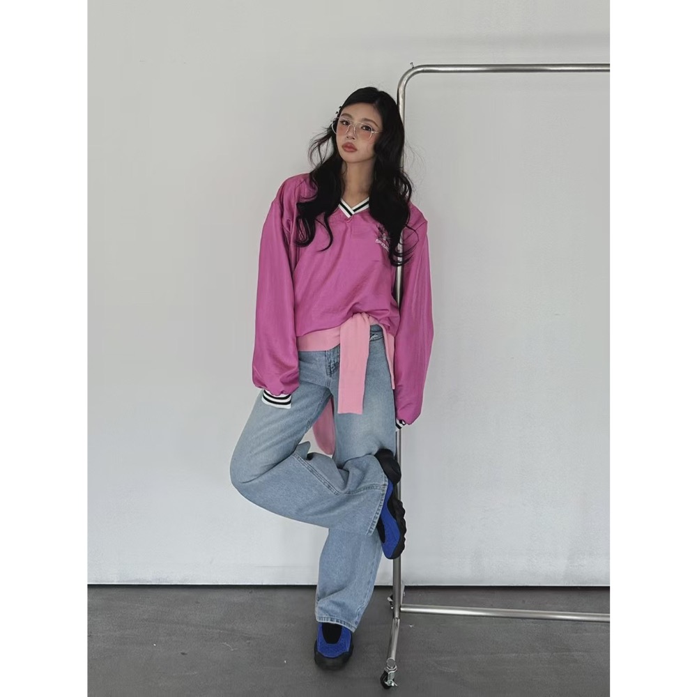 《HSS 韓國代購》正韓 🇰🇷 東大門 美式復古大學T寬鬆長版上衣-規格圖8