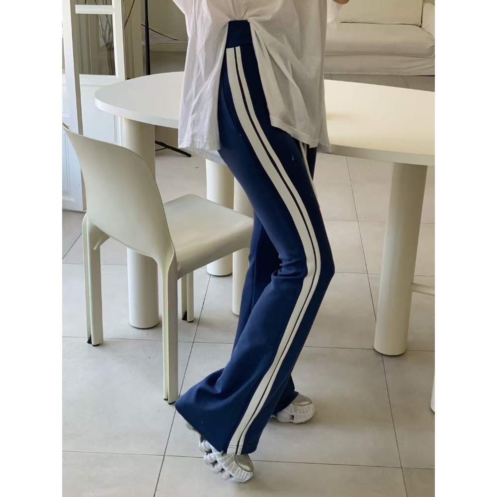 《HSS 韓國代購》正韓 🇰🇷 東大門 Revecite 側白線條微性感曲線彈力顯修長 鬆緊腰休閒棉褲 喇叭褲-細節圖4