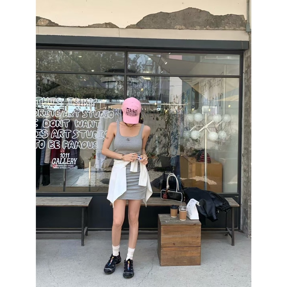 《HSS正韓空運代購》🇰🇷 東大門 Revecite 修身休閒風連身裙（附胸墊）/袖綁蝴蝶結長版襯衫罩衫外套-細節圖2