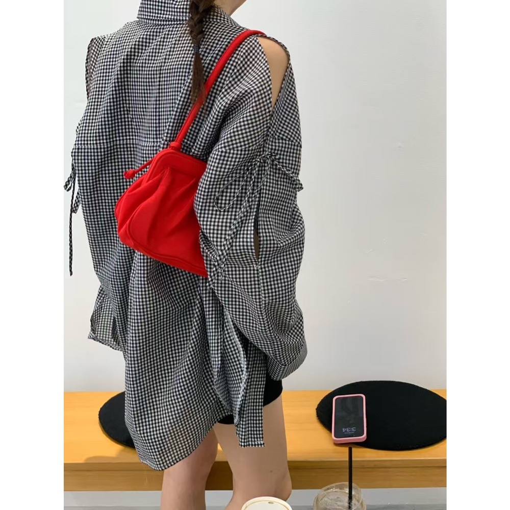 《HSS正韓空運代購》🇰🇷 東大門 Revecite 修身休閒風連身裙（附胸墊）/袖綁蝴蝶結長版襯衫罩衫外套-規格圖11