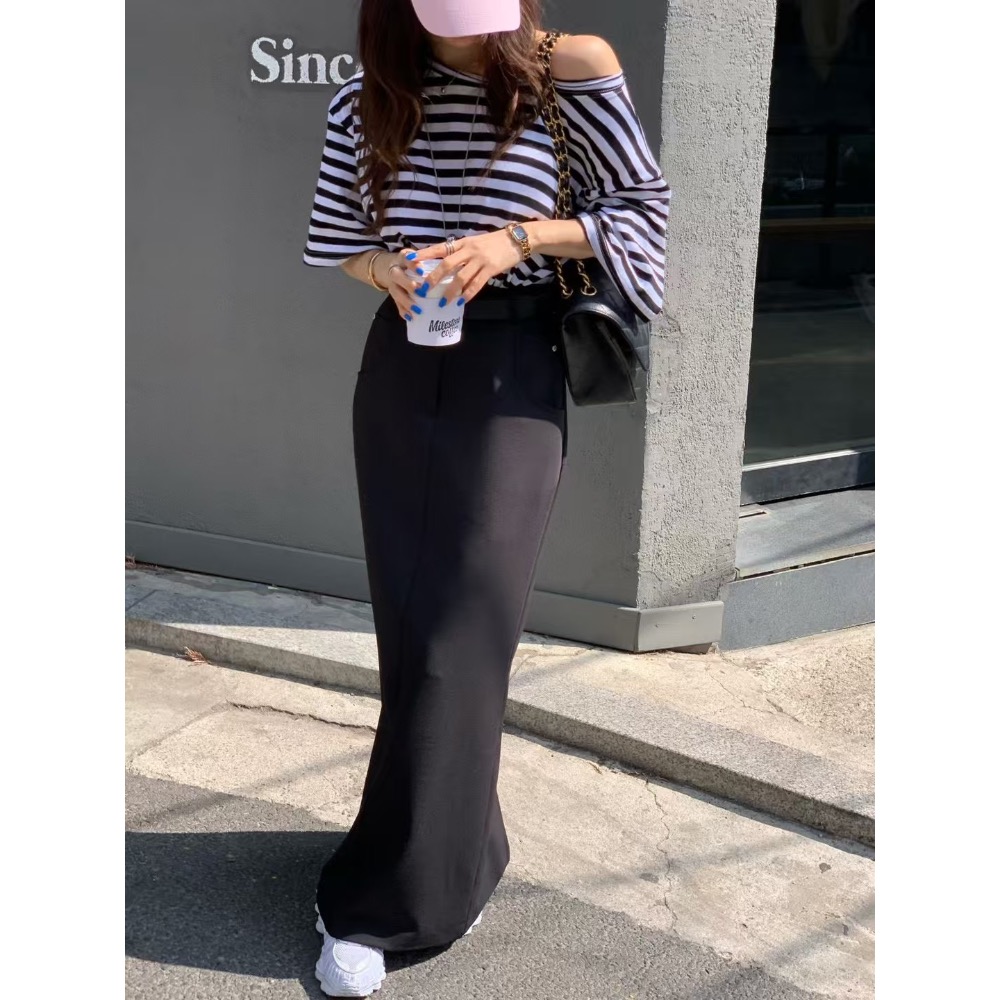 《HSS正韓空運代購》 🇰🇷 東大門 細肩繞脖背心+小外套/後鬆緊開叉高腰長裙-細節圖11