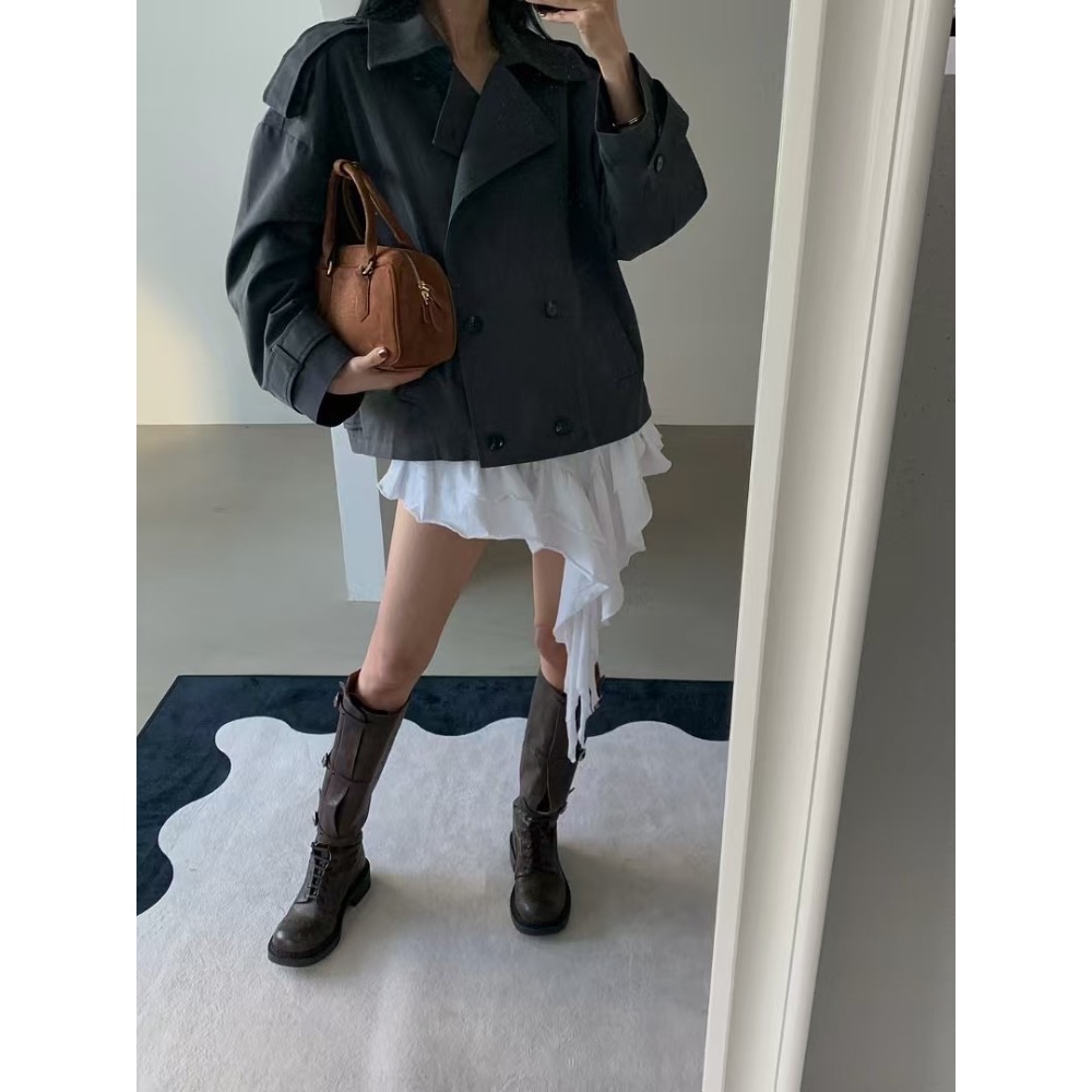 《HSS韓國代購》正韓 🇰🇷 東大門 VERANDA 細肩下擺不規則荷葉連身裙長洋裝ㄧㄚ-細節圖4