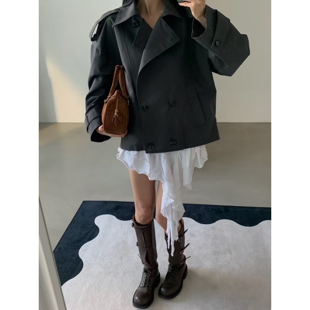 《HSS韓國代購》正韓 🇰🇷 東大門 VERANDA 細肩下擺不規則荷葉連身裙長洋裝ㄧㄚ-細節圖5