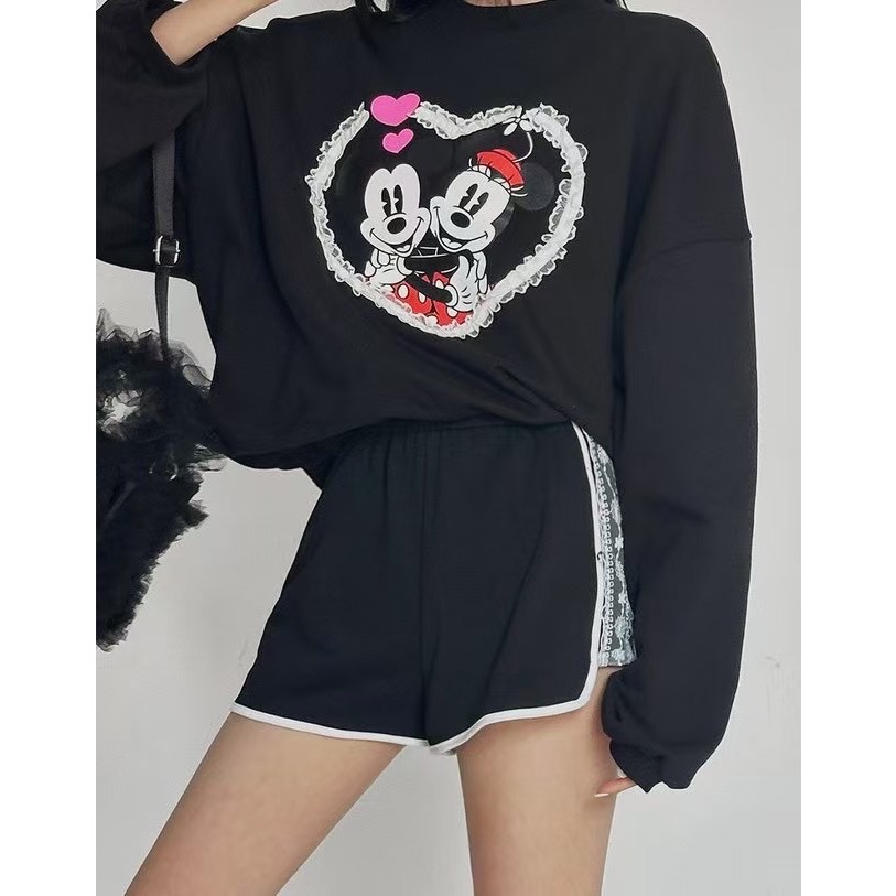 《HSS正韓空運代購》 🇰🇷 東大門 鬆緊腰側蕾絲休閒運動短褲-細節圖5