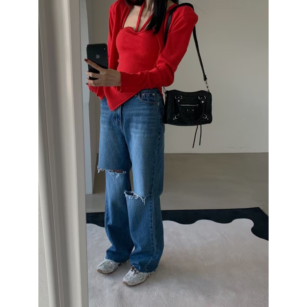 《HSS 正韓空運代購》🇰🇷 東大門 VERANDA繞脖綁帶2穿平口背心+罩衫小外套上衣-細節圖3